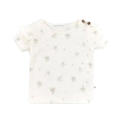 SHIRT MANICHE CORTE CON SPALLE VOLANT