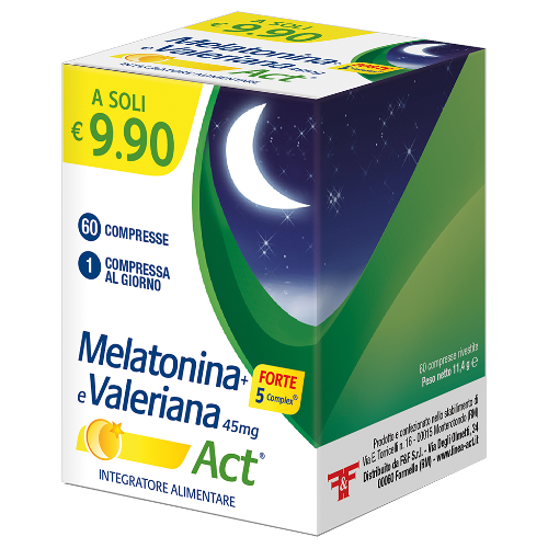 MELATONINA ACT + FORTE 5 COMPLEX E VALERIANA 45mg