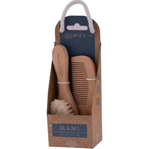 MAMI HAIR SET - spazzola in lana naturale e pettine ergonomico