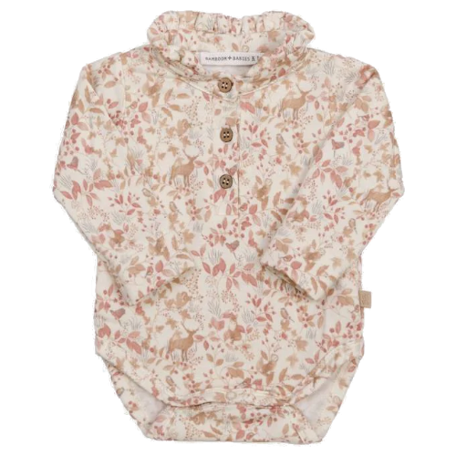 BODY A POLO CON COLLETTO VOLANT- Autumn Forest