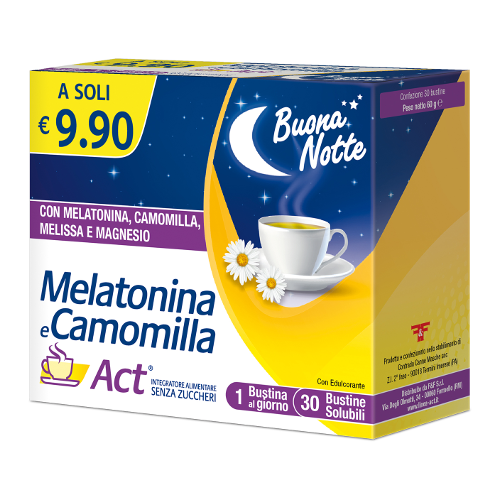 MELATONINA E  CAMOMILLA ACT- 30 bst